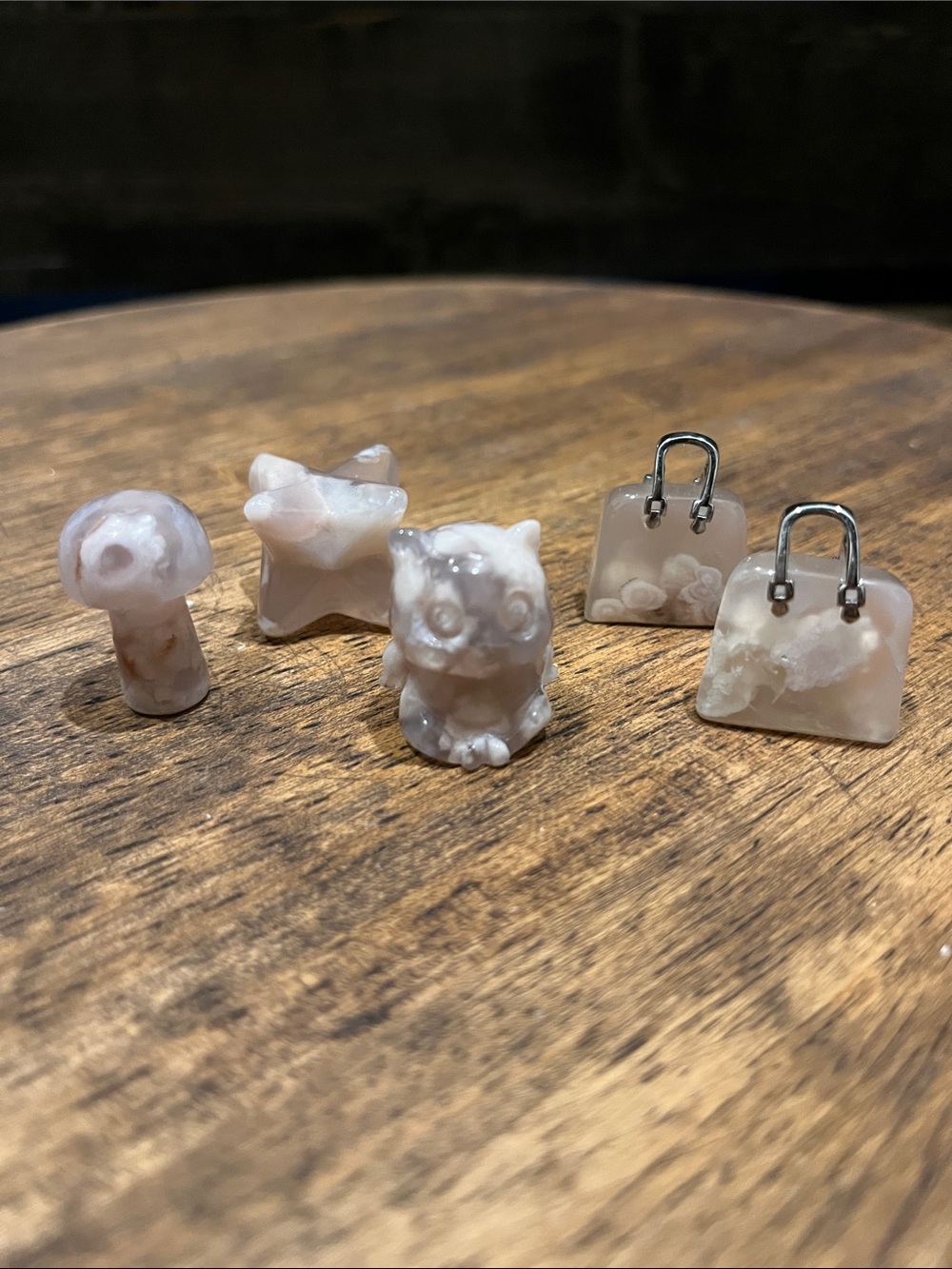 3/$15 Flower Agate Carving Lot
